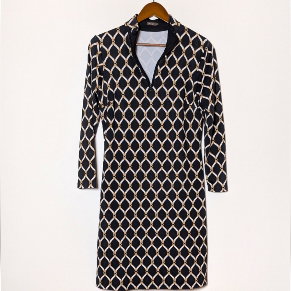 J. MCLAUGHLIN Catalina Cloth Black‎ 1/4 Zip Long Sleeve Equestrian M